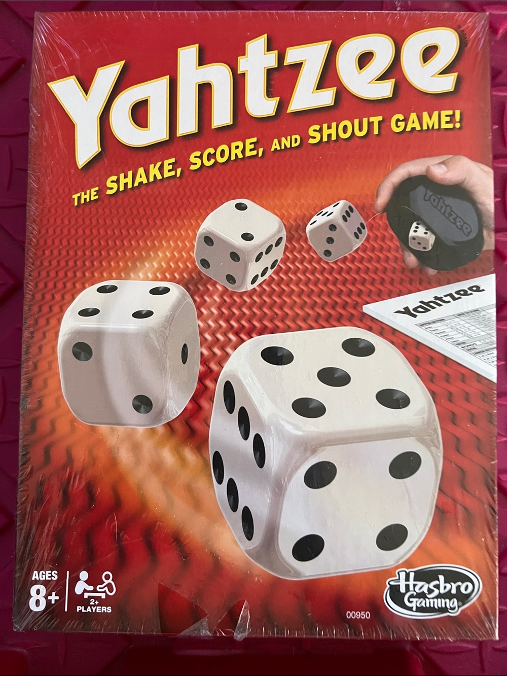 Hasbro Yahtzee Dice Game - Red Box with White Dice
